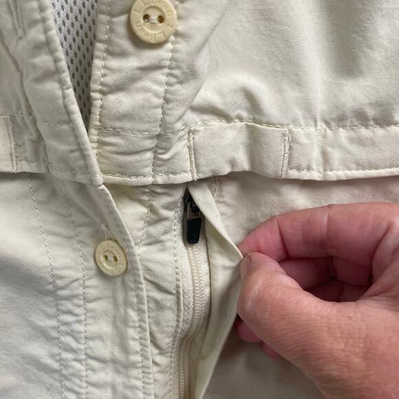 LL Bean Womens Size Medium Yellow Sleeveless Button Down Nylon Top Shirt Gorp - Picture 3 of 5